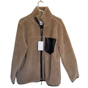 NWT Anine Bing Tan Ryder Faux Shearling Jacket Size Small